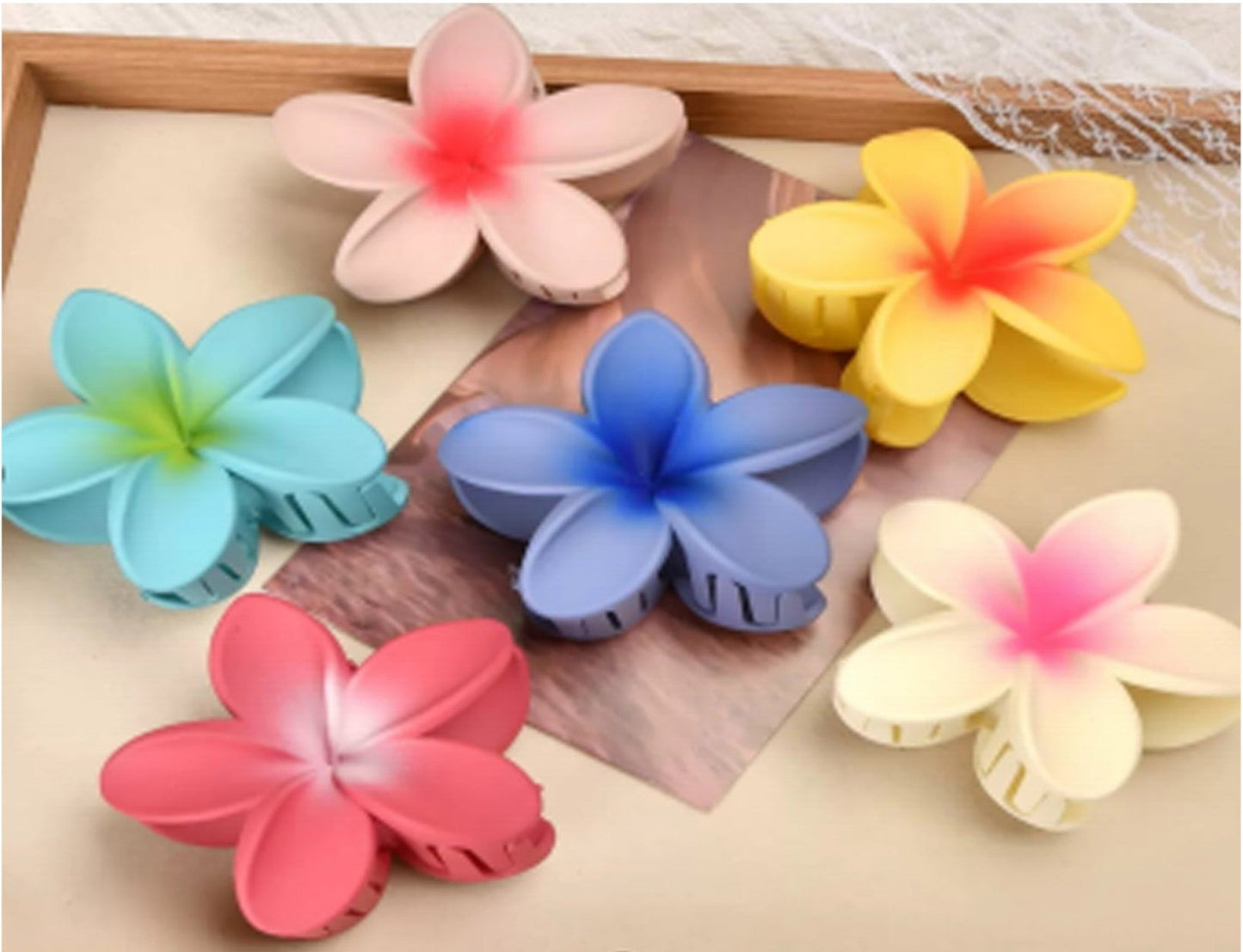 Hawaiian Flower Hair Claw Clip JH5829-22 (12PC)