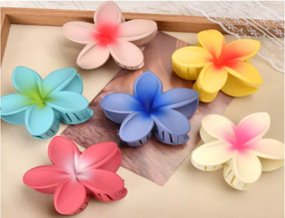 Hawaiian Flower Hair Claw Clip JH5829-22 (12PC)