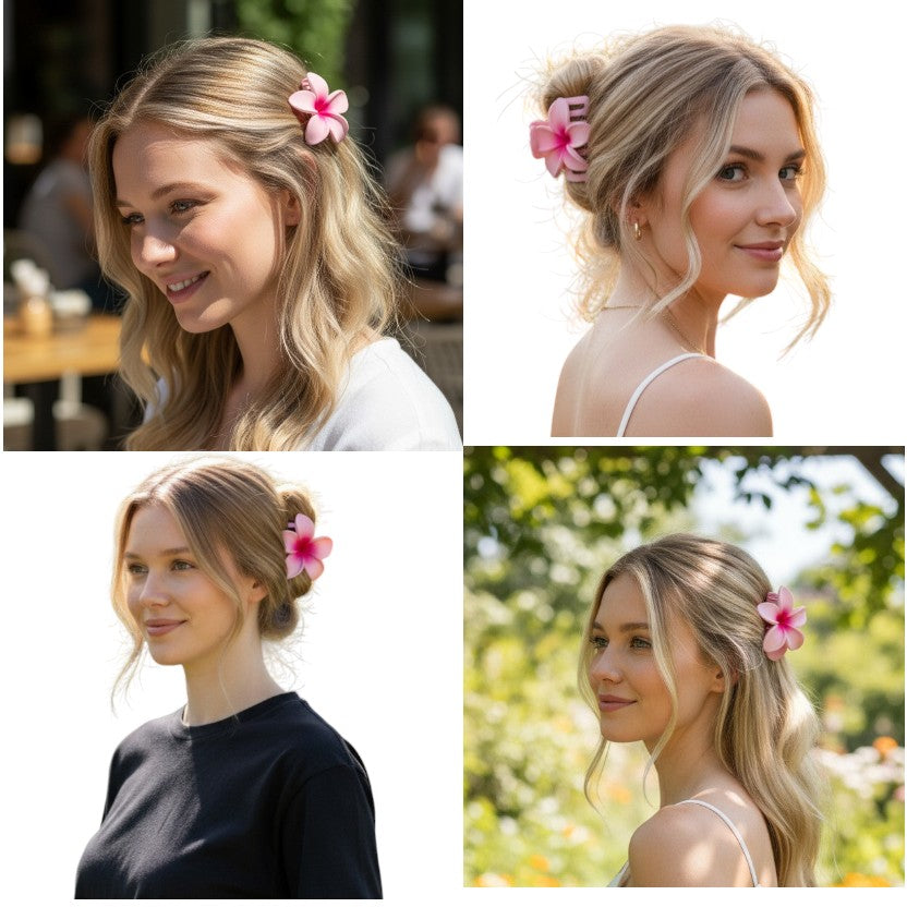 Hawaiian Flower Hair Claw Clip JH5829-22 (12PC)