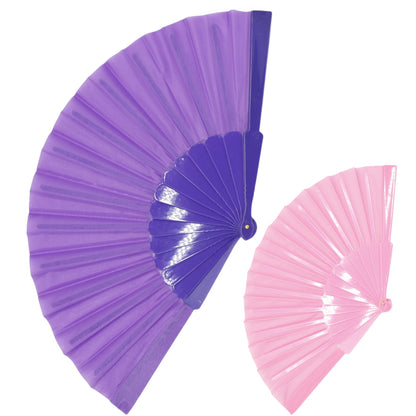 Solid Color Hand Held Folding Fan JF6323-1! (12PC)