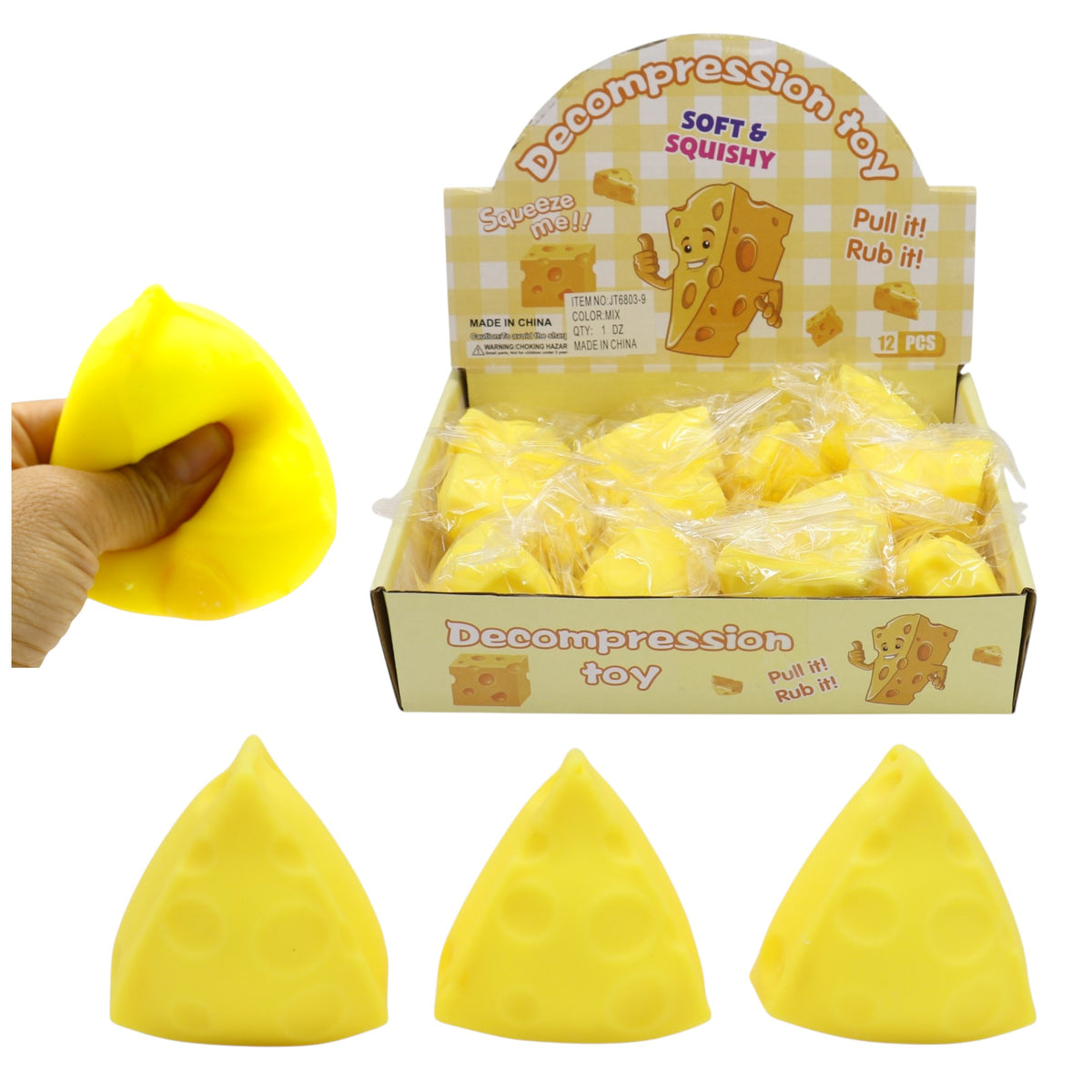 Mini triangle cheese squishy toy JT6803-9 (12PC)