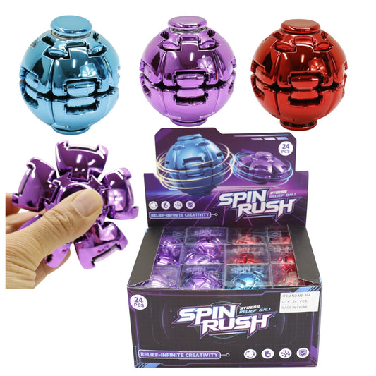 Press to Spin Fidget Spinner HelixCore Rotating Stress Ball Fidget Toy ME364 (24PC)