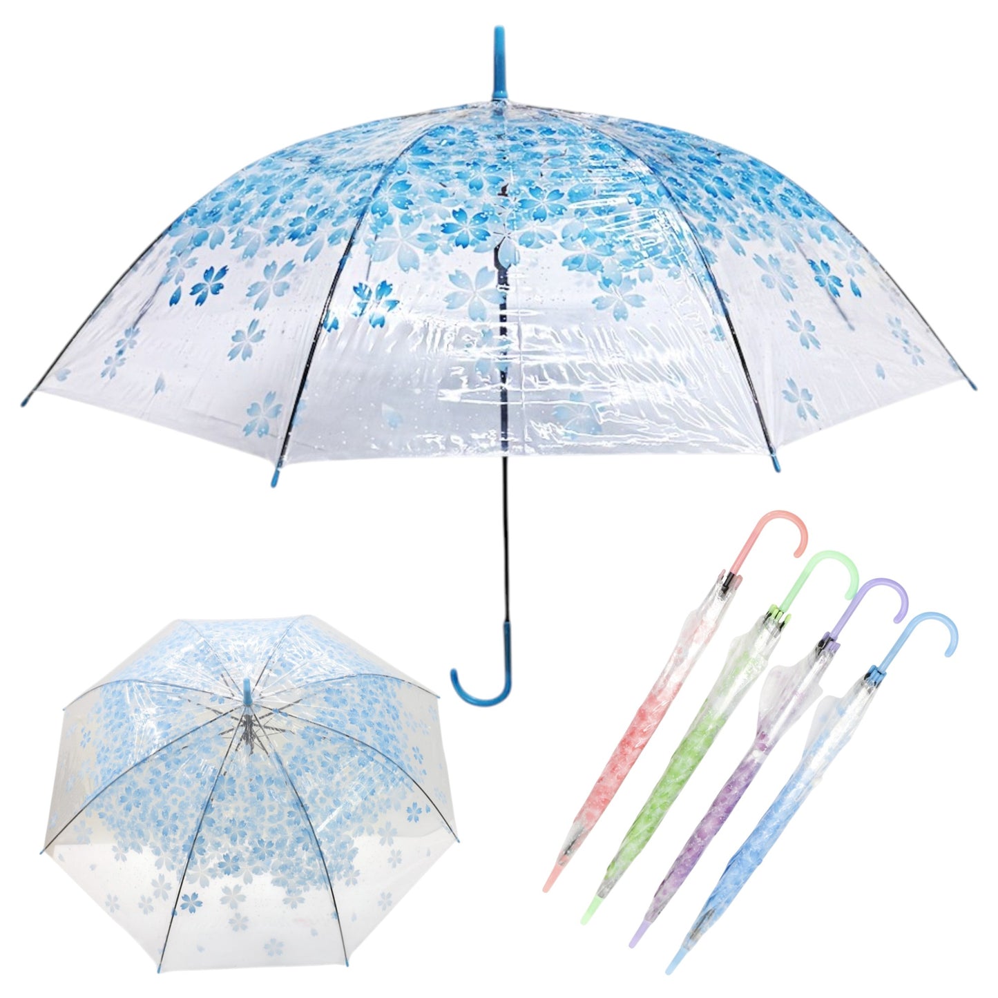 Cherry Blossom Transparent Clear Umbrella UM1109-2! (12PC)