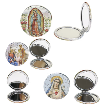 Religious Glitter Circular Compact Makeup Mirror JM6423-1 (12PC)