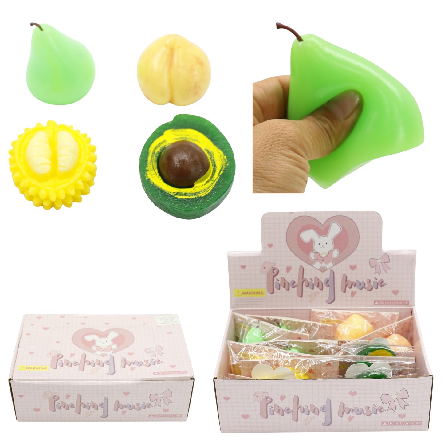 Silicon Fruit Squishy Toy JT6518-1 (12PC)