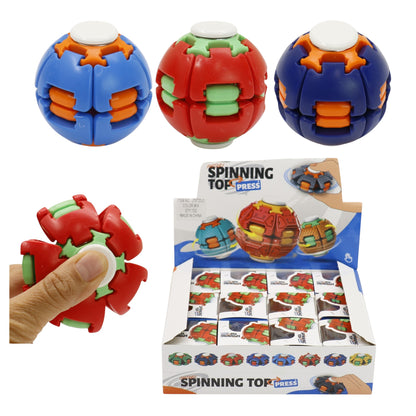 Press to Spin Fidget Spinner HelixCore Rotating Stress Ball Fidget Toy JT6723-2  (12PC)