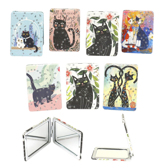 Cat Cartoon Glitter Compact Makeup Mirror JM6423-30 (12PC)