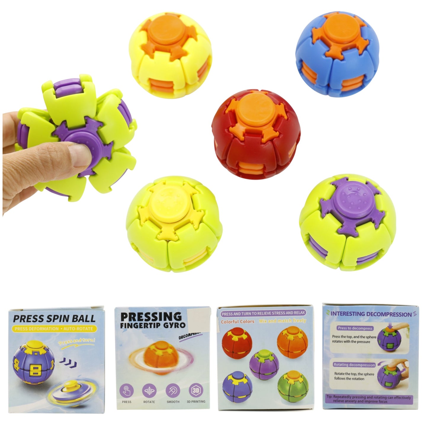 3D Printing Fingertip Rotating Ball SS6711-5 (12PC)