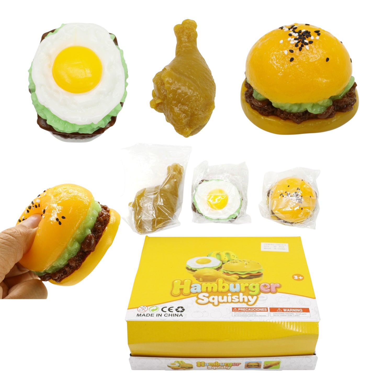 Silicon Burger Set Squishy Toy JT6610-9 (20PC)