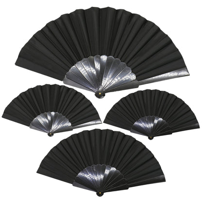Black On Black Frame Hand Held Folding Fan JF6323-20 (12PC)