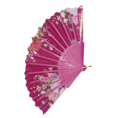Gold Glitter Floral Colorful Hand Held Folding Fan JF6423-10 (12PC)