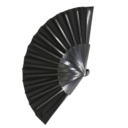 Black On Black Frame Hand Held Folding Fan JF6323-20 (12PC)