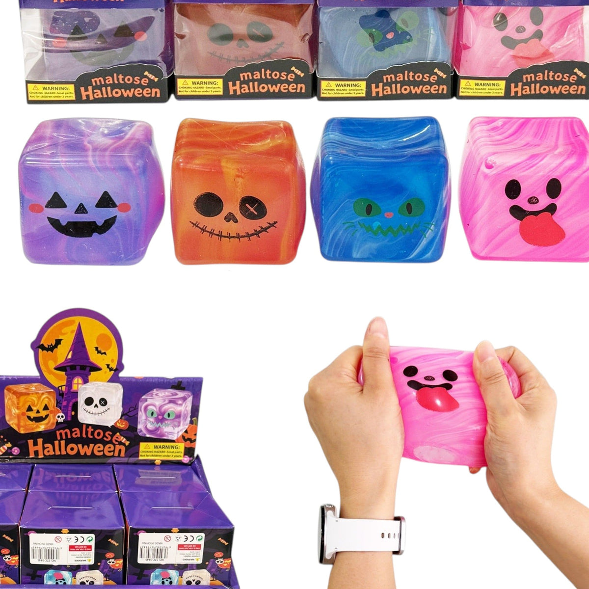 Maltose Halloween Cube Squishy Toy SS6813-7 (12PC)