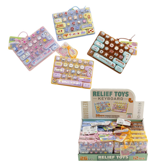 Cartoon 26 Key Stress Relief Button Keyboard Keychain Toy Y16-2 (12)