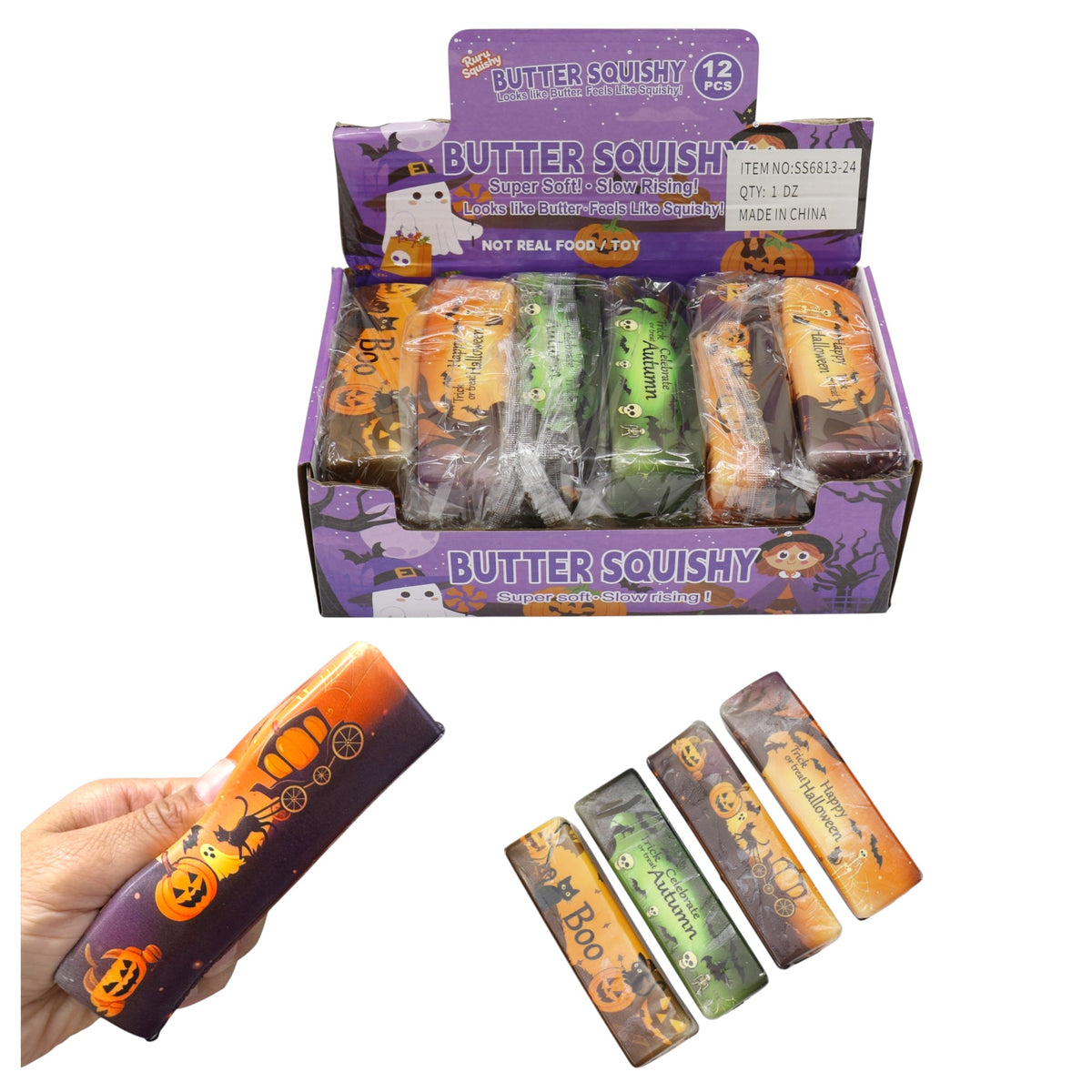 Halloween Butter Squishy Toy SS6813-24  (12PC)