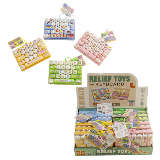 Pastel Cartoon 26 Key Stress Relief Button Keyboard Keychain Toy Y16-1 (12)