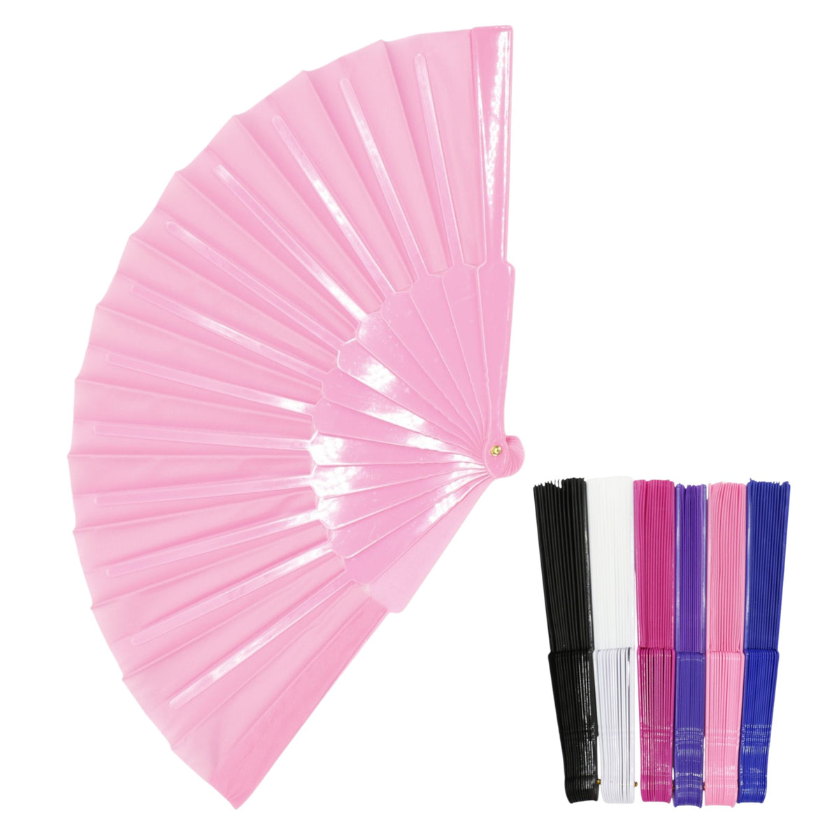 Solid Color Hand Held Folding Fan JF6323-1! (12PC)