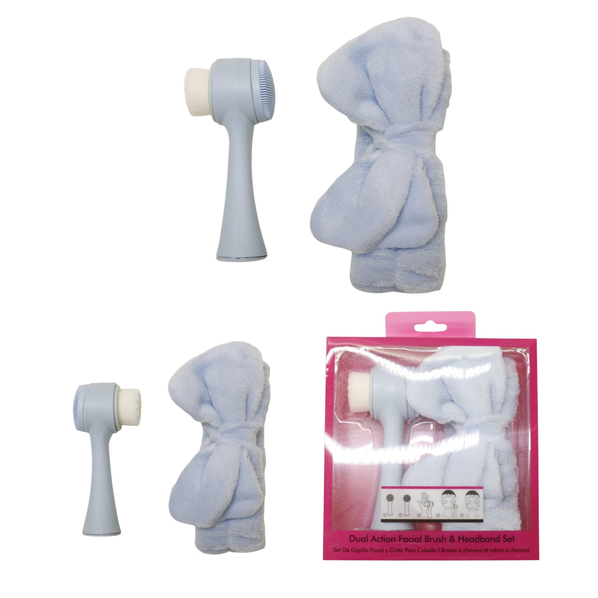 Facial Brush And Headband Set 913 (12PC)
