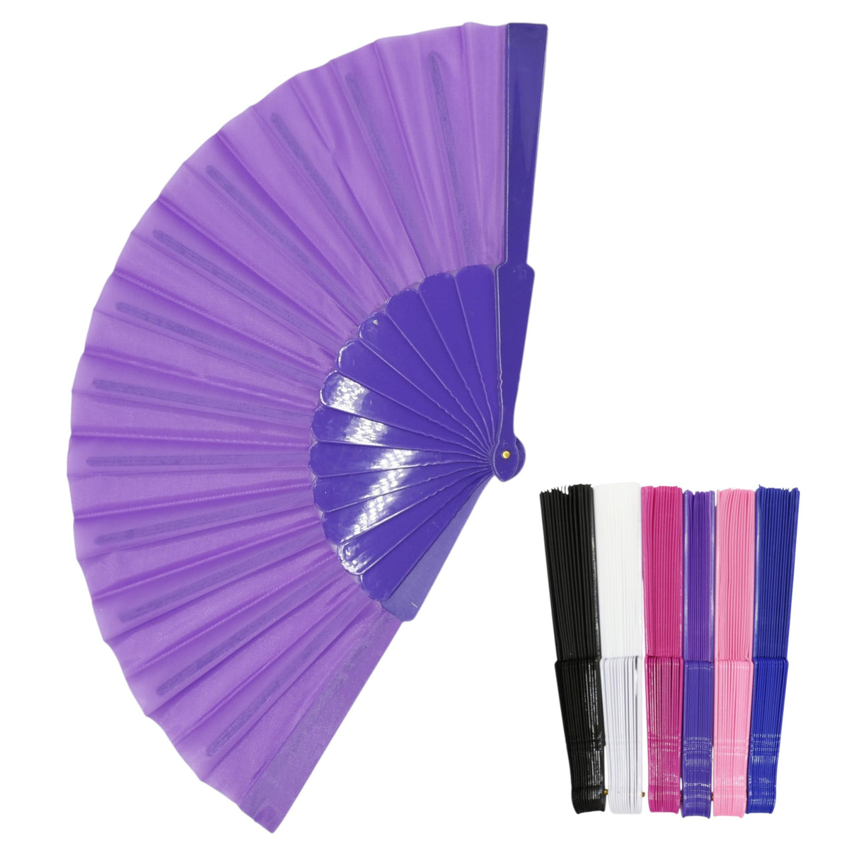Solid Color Hand Held Folding Fan JF6323-1! (12PC)
