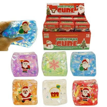 Hologram Christmas Cube Squishy Toy JT6820-18 (12PC)