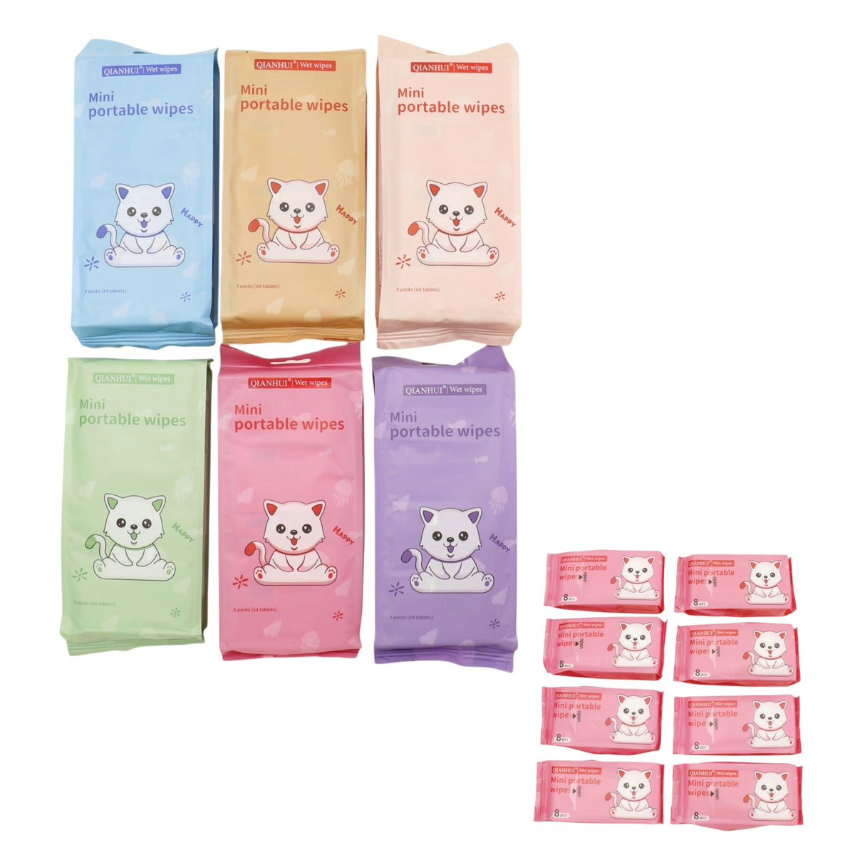 Cute Mini Portable  Wipes SJ0036 (12PK)