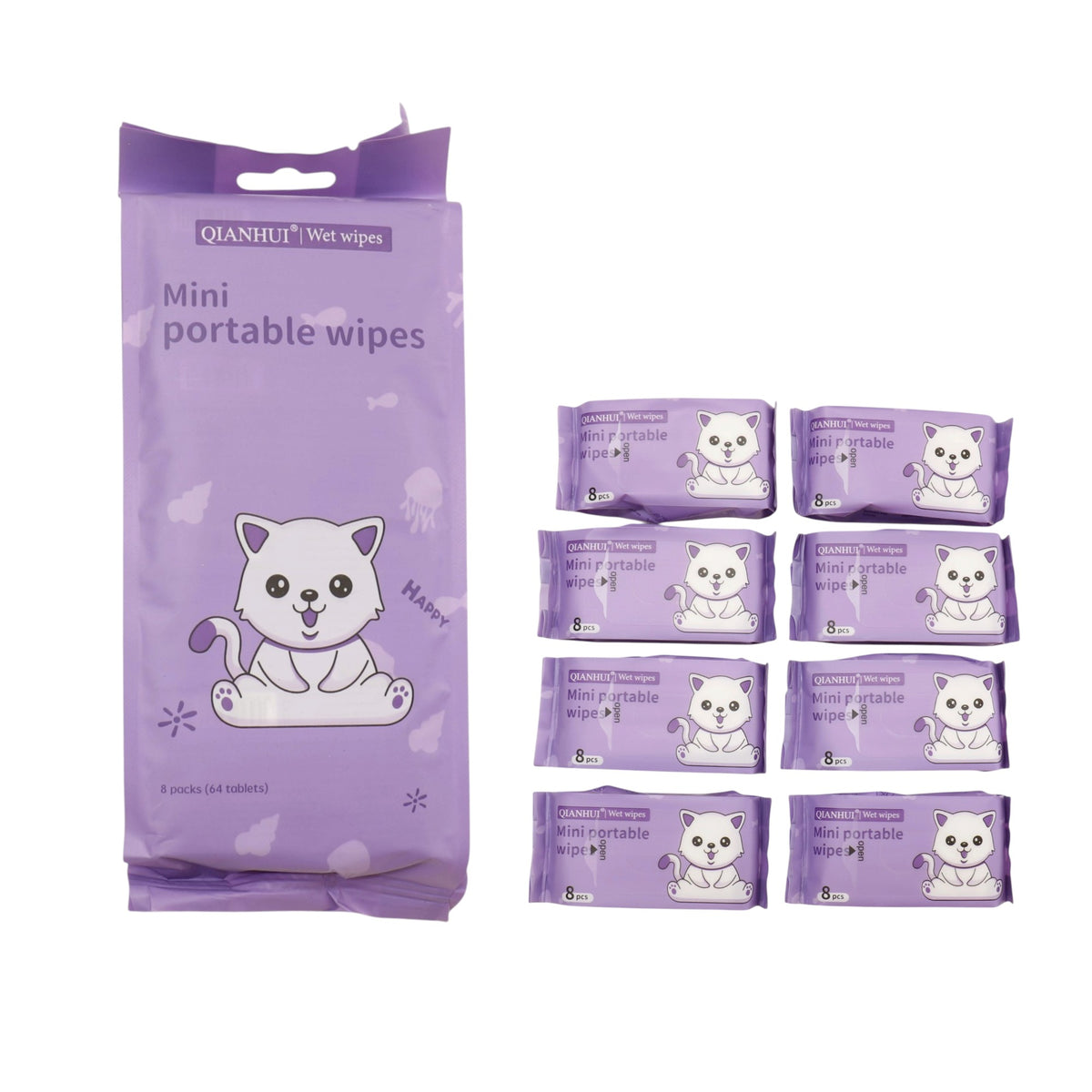 Cute Mini Portable  Wipes SJ0036 (12PK)