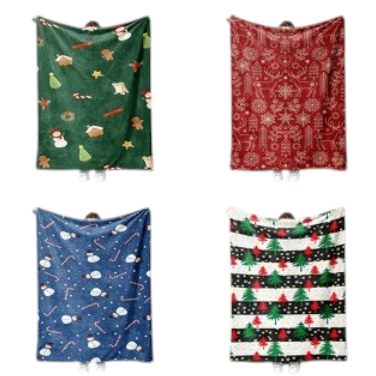 Christmas Gingerbread House and Tree Pattern Blanket JB6910-17 (12PC)