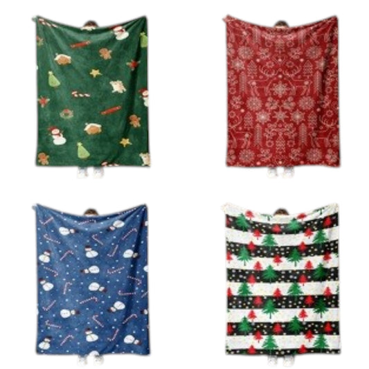 Christmas Gingerbread House and Tree Pattern Blanket JB6910-17 (12PC)