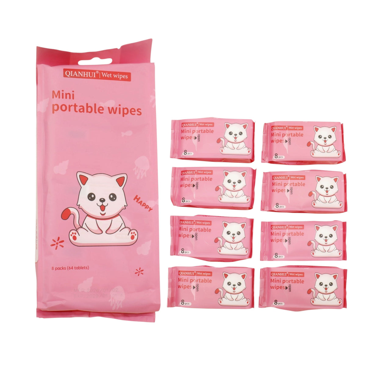 Cute Mini Portable  Wipes SJ0036 (12PK)