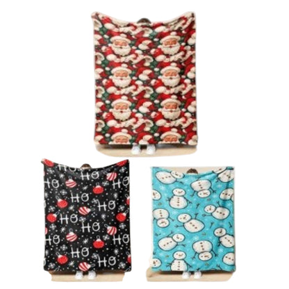 Christmas Santa and Snowman Pattern Blanket JB6910-18 (12PC)