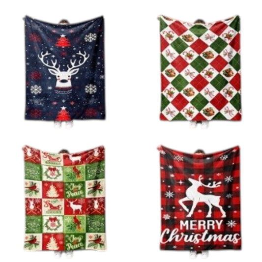 Christmas Deer and Snowflake Pattern Blanket JB6910-31 (12PC)