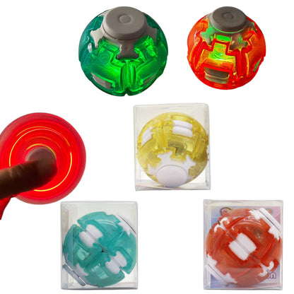 Press Spin Glowing 3D Fingertip Spinner Stress Relief Rotating Light Up Toy QY311 (24PC)