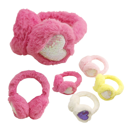 Winter Earmuffs Sequin Heart Ears Warmers Winter Headband SS6812-37 (12PC)