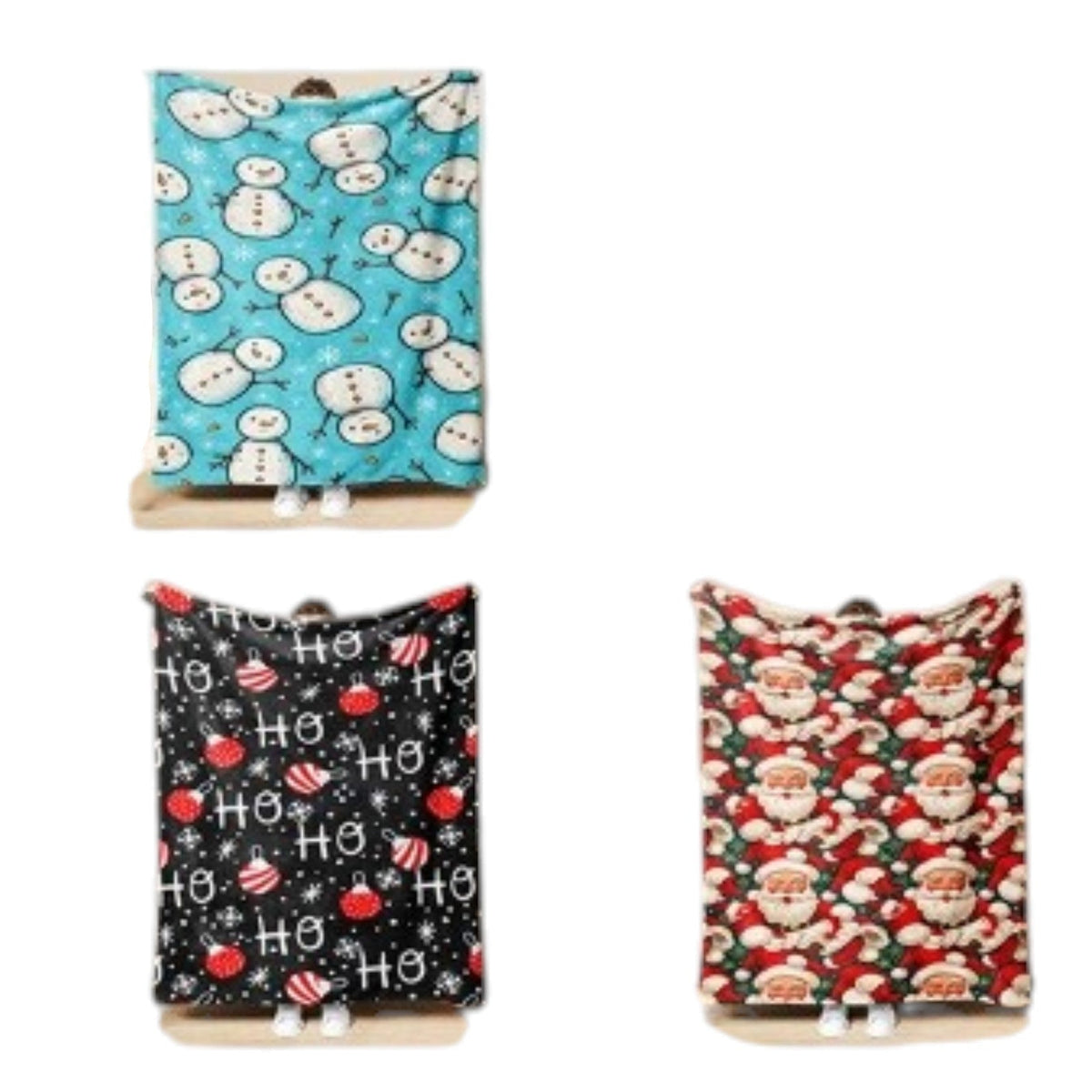 Christmas Santa and Snowman Pattern Blanket JB6910-18 (12PC)