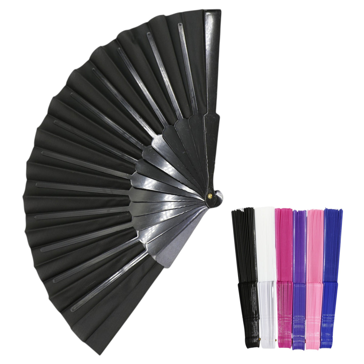 Solid Color Hand Held Folding Fan JF6323-1! (12PC)