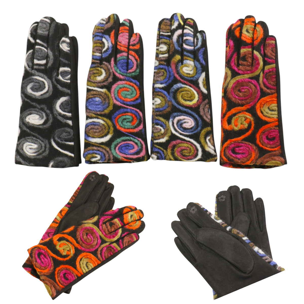 Women's Embroidery Texting Gloves GL6830-2 (12PAIR)