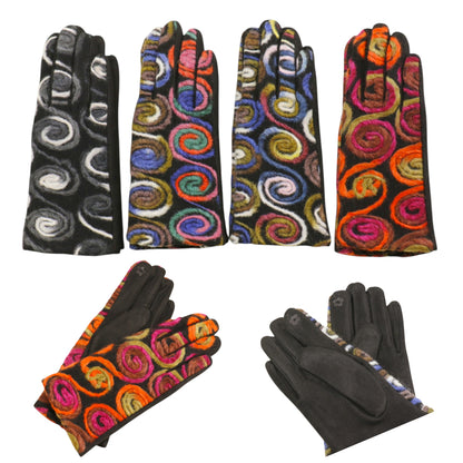 Women's Embroidery Texting Gloves GL6830-2 (12PAIR)