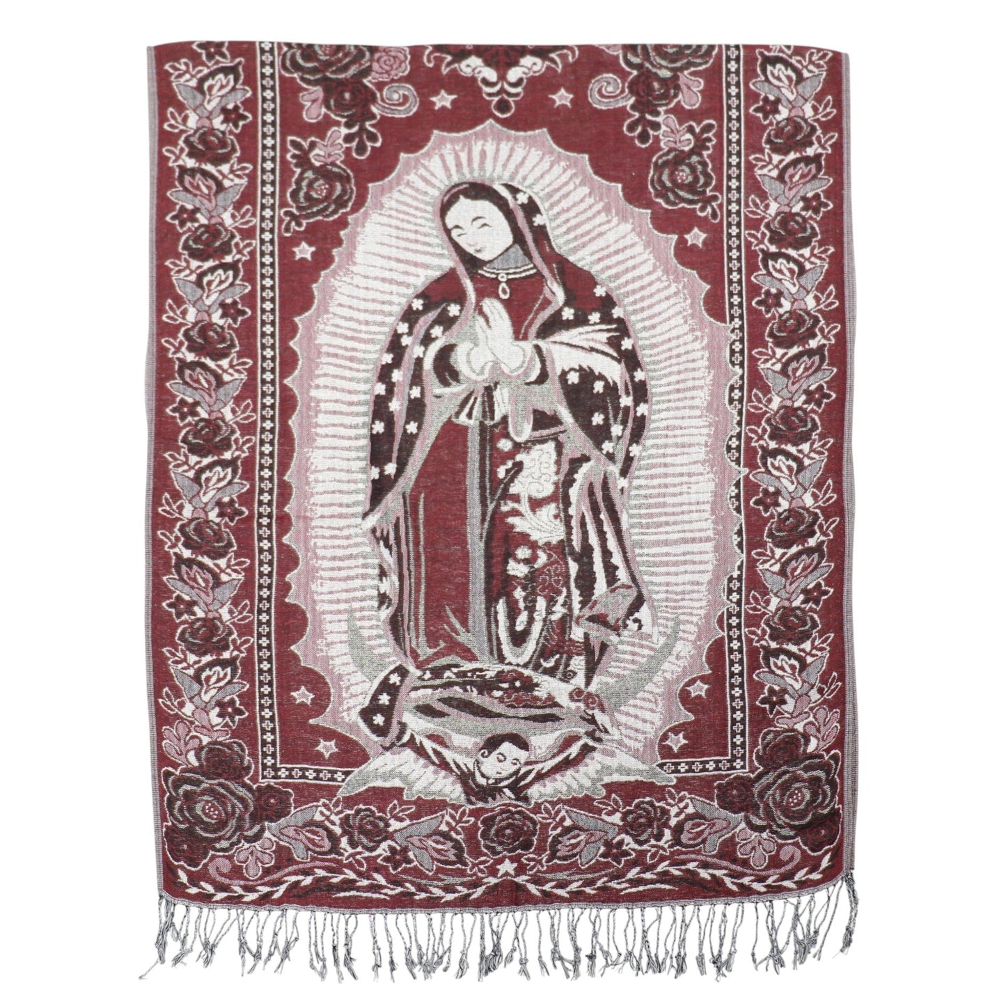 Metallic Pashmina Our Lady of Guadalupe SCF3719-28 (12PC)