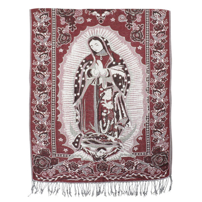 Metallic Pashmina Our Lady of Guadalupe SCF3719-28 (12PC)