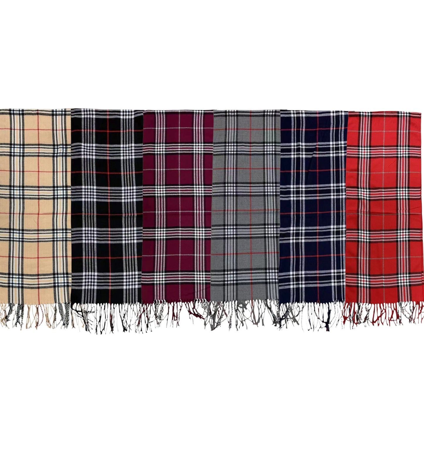 Men's Plaid Pattern Scarves SCF6528. (12PC)
