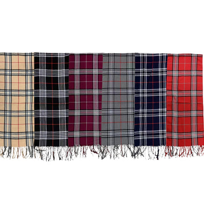 Men's Plaid Pattern Scarves SCF6528. (12PC)