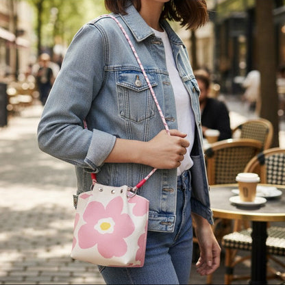 Flower Pattern Women's Knitted Bucket Bag JB6316-9.. (3PC)