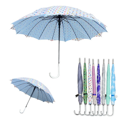 Double Layered Adults Floral 16 Panel Umbrella UM6011. (12PC)