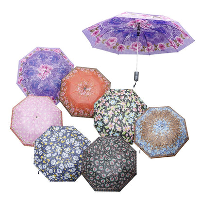 Multicolor Printed Auto 2 Fold Umbrella for Women & Men UM5116 (12pc)