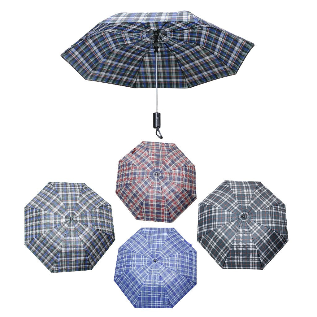 Classic Check Pattern 2 Fold Umbrella for Women & Men UM5118 (12pc)
