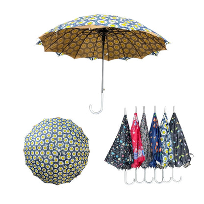 Double Layered Adults Floral 16 Panel Umbrella UM6012 (12PC)