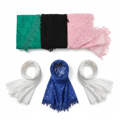 Rose Pattern Lace Scarves Church Veil SS629 (12pcs)