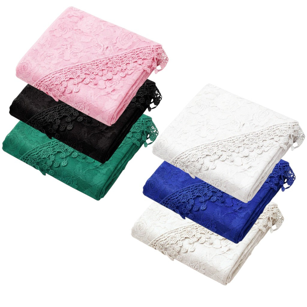 Rose Pattern Lace Scarves Church Veil SS629 (12pcs)