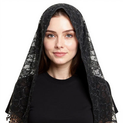 Rose Pattern Lace Scarves Church Veil SS629 (12pcs)