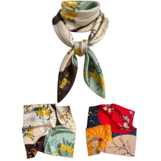 Satin Scarf Oriental Floral Pattern  ST5805-15 (12PC)